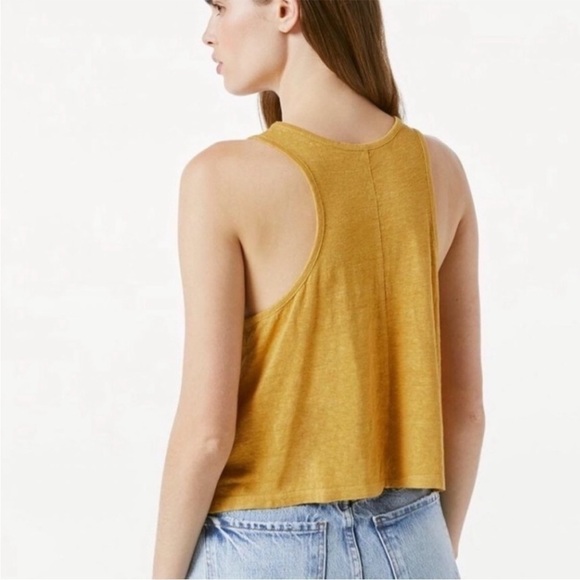 Frame Linen Swingy Tank Mustard Yellow Dijon - Picture 8 of 12